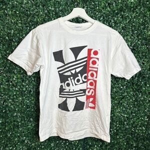 Adidas Men's Short Sleeve Trefoil Spell Out Logo Graphic T-Shirt Size Small